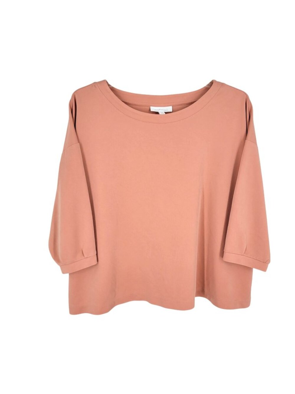 Pure Jill Sand Washed Tencel Modal Top XLP Oversized Boxy Minimalist Coastal